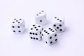 Dice game with dice isolated on white casino concept Royalty Free Stock Photo