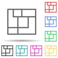 dice game multi color style icon. Simple thin line, outline vector of web icons for ui and ux, website or mobile application Royalty Free Stock Photo