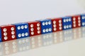 Dice game play random red blue Royalty Free Stock Photo