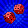 Dice game pop art style vector illustration Royalty Free Stock Photo