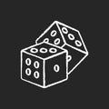 Dice games chalk white icon on black background Royalty Free Stock Photo