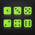 Dice for games turned on all sides. Royalty Free Stock Photo