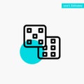 Dice, Gaming, Probability turquoise highlight circle point Vector icon