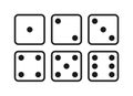 Dice graphic icons set Royalty Free Stock Photo