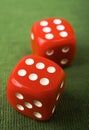Dice on Green Felt Royalty Free Stock Photo