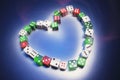 Dice Arranged in Heart Shape Royalty Free Stock Photo