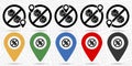 Dice icon in location set. Simple glyph, flat illustration element of universal theme icons