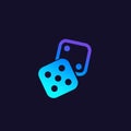 Dice icon, vector Royalty Free Stock Photo