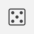 Dice icon, vector logo illustration, pictogram isolated on white. Royalty Free Stock Photo