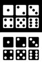 Dice icons set white and black background. vector illustration Royalty Free Stock Photo