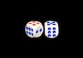 Dice isolated on black background Royalty Free Stock Photo