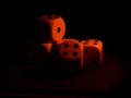 Dice isolated on black background