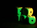 Dice isolated on black background