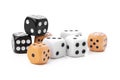 Dice isolated on white background. creative photo. Royalty Free Stock Photo