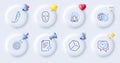 Dice, Lotus and Face biometrics line icons. For web app, printing. Vector