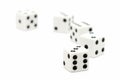 Dice macro highkey over white Royalty Free Stock Photo