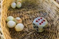 Dice made of natural stone. Background with selective focus and copy space