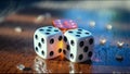 Dice Multicolored Game Die Chance Luck Gamble Win Lose