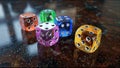 Dice Multicolored Game Die Chance Luck Gamble Win Lose