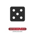 Dice number five icon in modern design style for web site and mobile app.