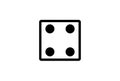 Dice number four black gaming icon silhouette lucky roll chance gamble gaming art Royalty Free Stock Photo