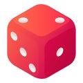 Dice number icon, isometric style