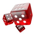 Dice number 1-6 red.