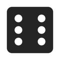Dice number six icon in modern design style for web site and mobile app