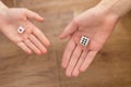 Dice in the palms Royalty Free Stock Photo