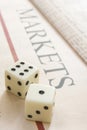 Dice on a paper Royalty Free Stock Photo