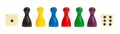 Dice and pawns Royalty Free Stock Photo