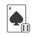 Dice and playing card color icon