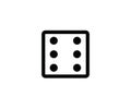 Dice playing hazard gamble competition symbol number six 6