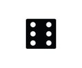 Dice playing hazard gamble competition symbol number six 6