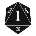 Dice polygonal number icon, simple style