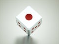 Dice with red dots rendered on silver background Royalty Free Stock Photo