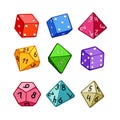 dice set cartoon vector illustration Royalty Free Stock Photo