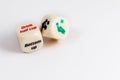 Dice sex game. Play love games with exotics sex dice. Royalty Free Stock Photo