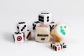 Dice sex game. Play love games with exotics sex dice. Royalty Free Stock Photo