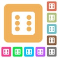 Dice six rounded square flat icons