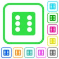 Dice six vivid colored flat icons Royalty Free Stock Photo