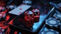 The Dice on Smartphone.AI generated image Royalty Free Stock Photo