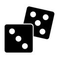 Dice solid icon. Casino vector illustration isolated on white. Cube glyph style design, designed for web and app. Eps 10. Royalty Free Stock Photo