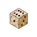 Dice for tabletop game. Six-sided D6 for roleplay. Entertainment and hobby.