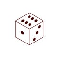 Dice for tabletop game. Six-sided D6 for roleplay. Entertainment and hobby.