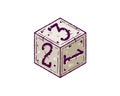 Dice for tabletop game. Six-sided D6 for roleplay. Entertainment and hobby. Isolated drawing