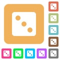 Dice three rounded square flat icons