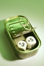 Dice in Tin Can Royalty Free Stock Photo