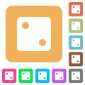 Dice two rounded square flat icons