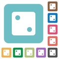 Dice two rounded square flat icons